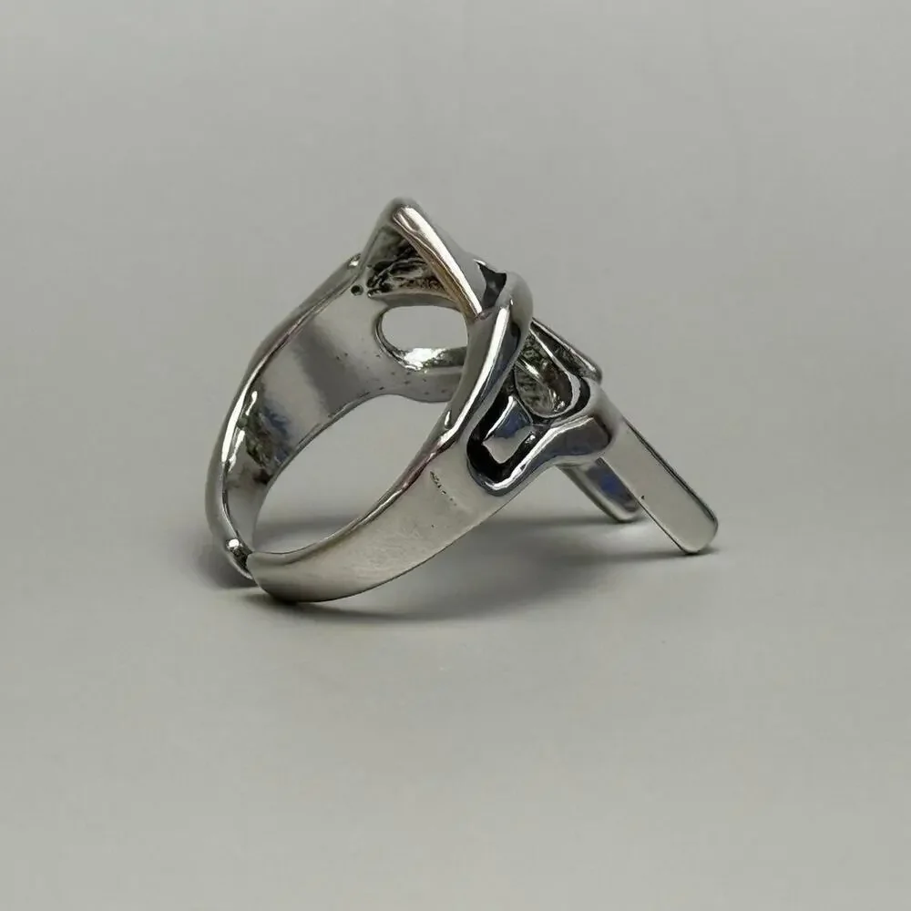 Y2K Vintage Silver MF Doom Mask Ring – Size 9, Unisex, Brand New